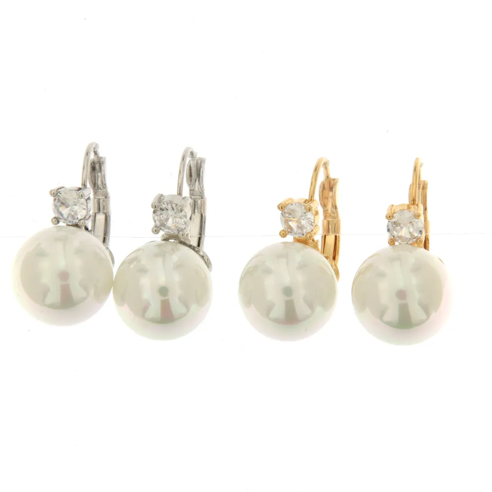 P.luce Perla 14 mm 3013- Orecchini a Monachella - P.luce Perla 14 mm 3013- Orecchini a Monachella