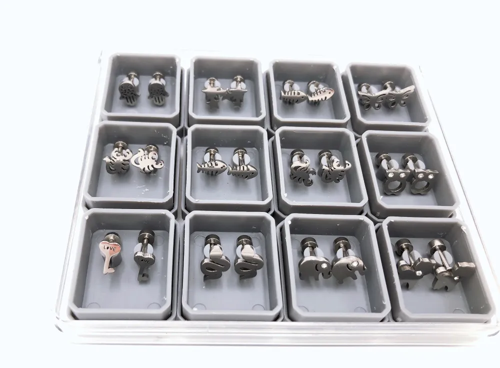 [PCA4057-Misto- Orecchini con Vite in Acciaio] Misto 4057 - in Acciaio - PCA4057-Misto- Orecchini con Vite in Acciaio