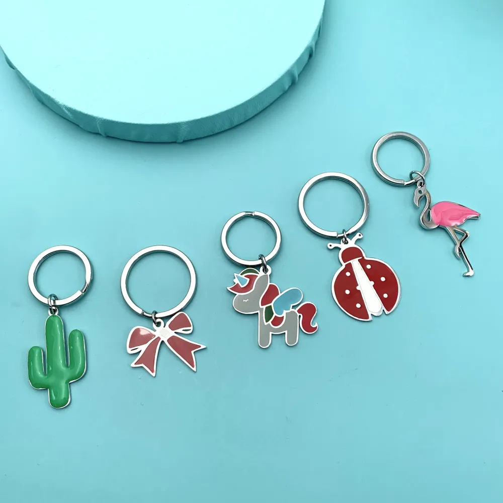 PKA7511-Fiocco Smaltato Portachiavi in Acciaio - PKA-104-A99