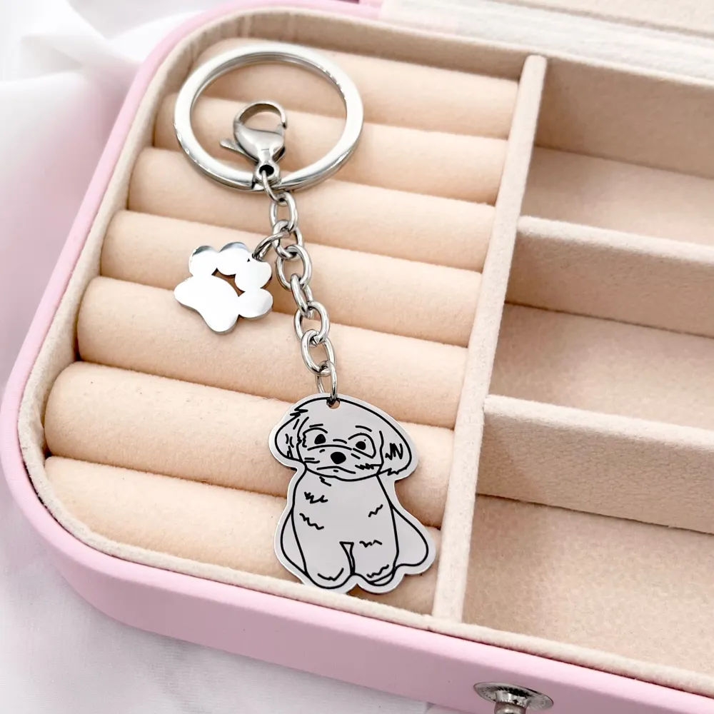 Cane - Portachiavi in Acciaio - PKA-413-088