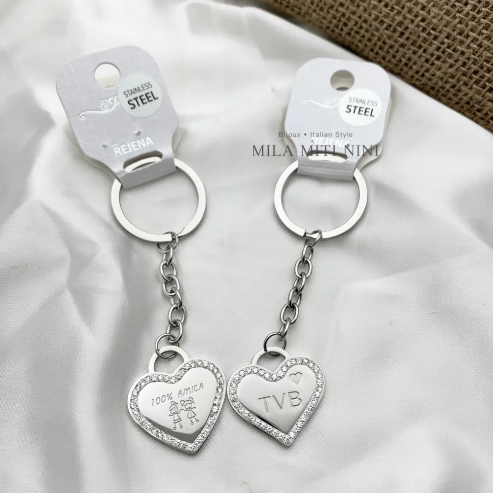 [PKA-413-110] 100% Amica - Portachiave in Acciaio - PKA-413-110