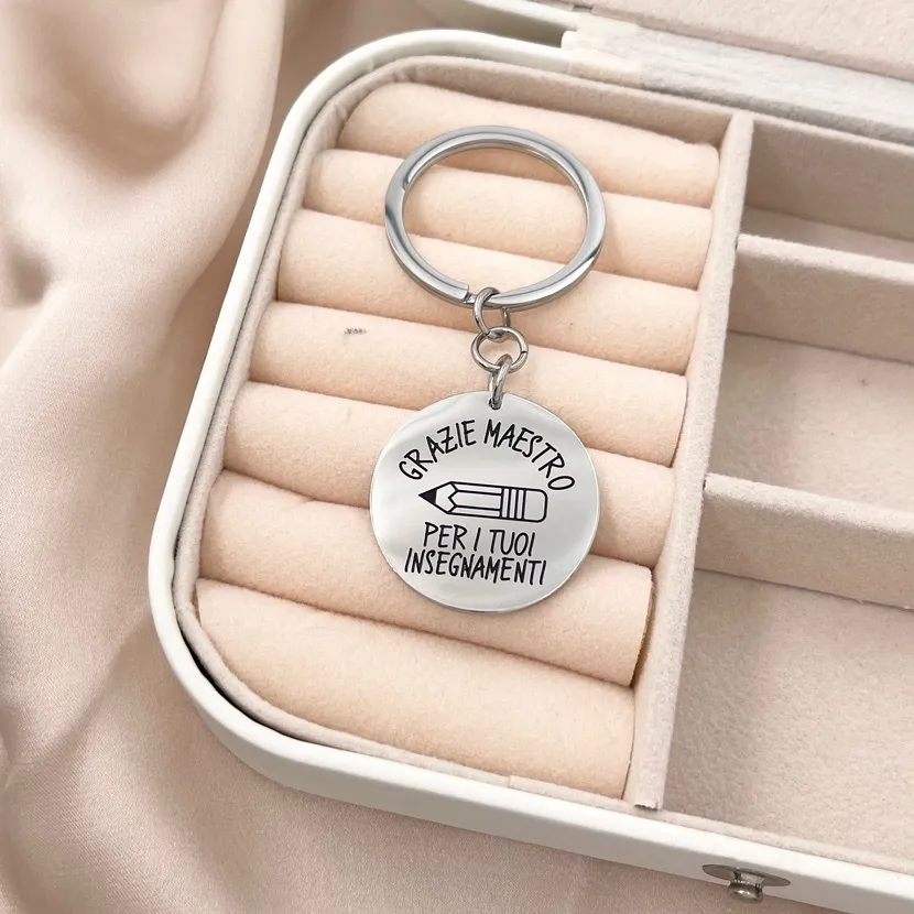 Grazie Maestro-Portachiave in Acciaio - PKA-413-129 (Acciaio)