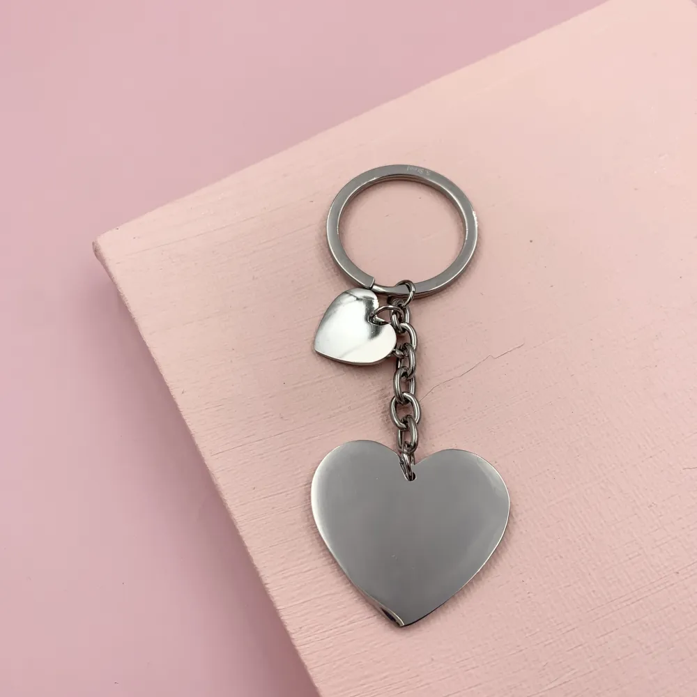 PKA6855- Cuore Liscio - Portachiave in Acciaio - PKA413-019