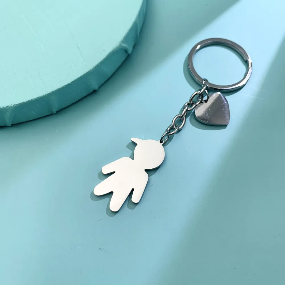 PKA74793-Bimbo- Portachiavi in Acciaio - PKA413-60