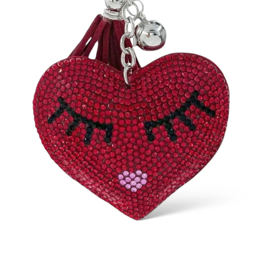 [PKM-146-164] Mix Cuore Rosso-Portachiavi Similpelle e Strass - PKM-146-164