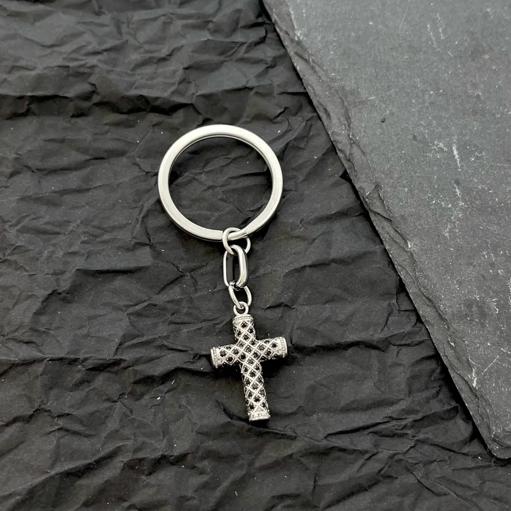 Croce-Portachiavi da Uomo in Acciaio - PKU-432-72