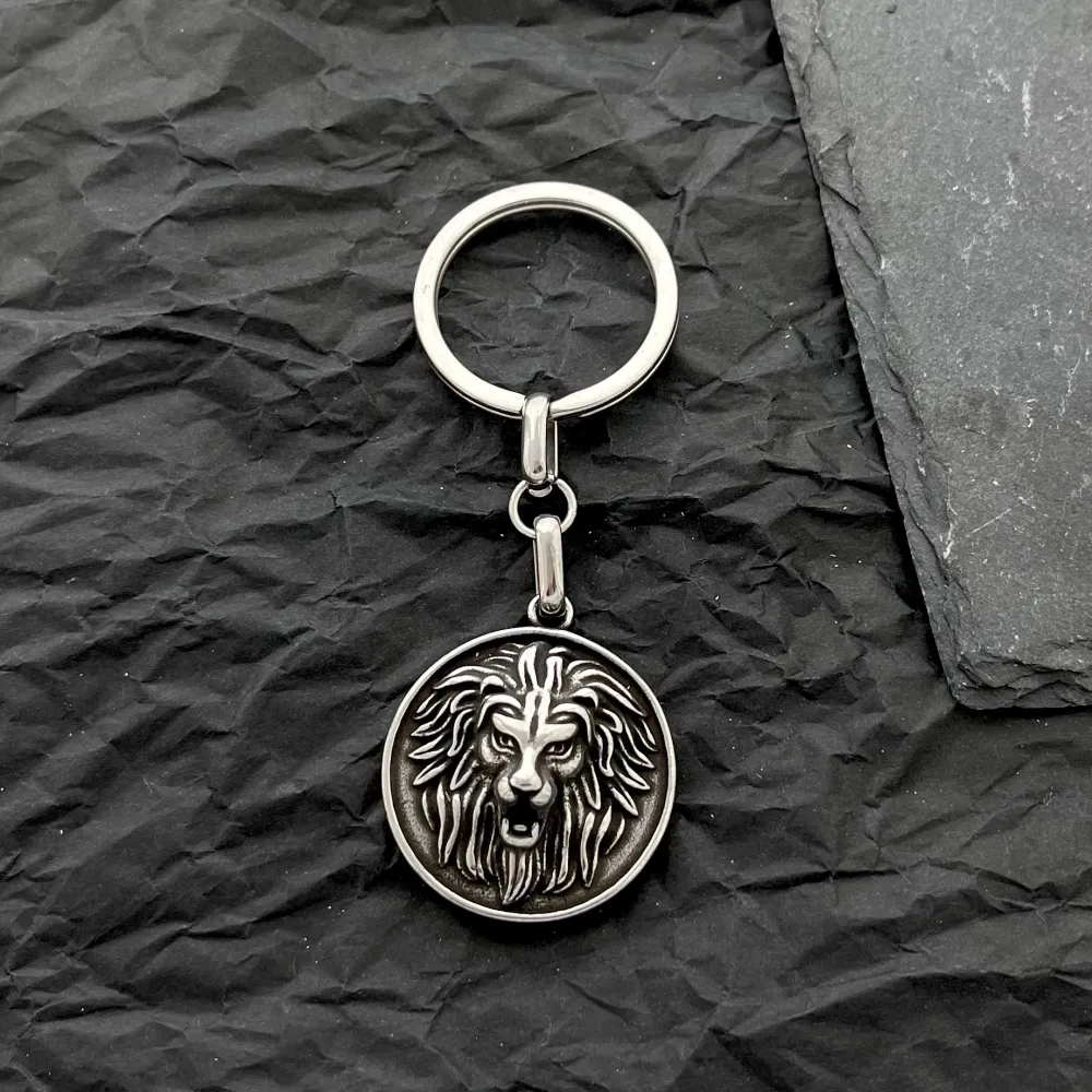 [PKU-432-82] Leone-Portachiavi da Uomo in Acciaio - PKU-432-82