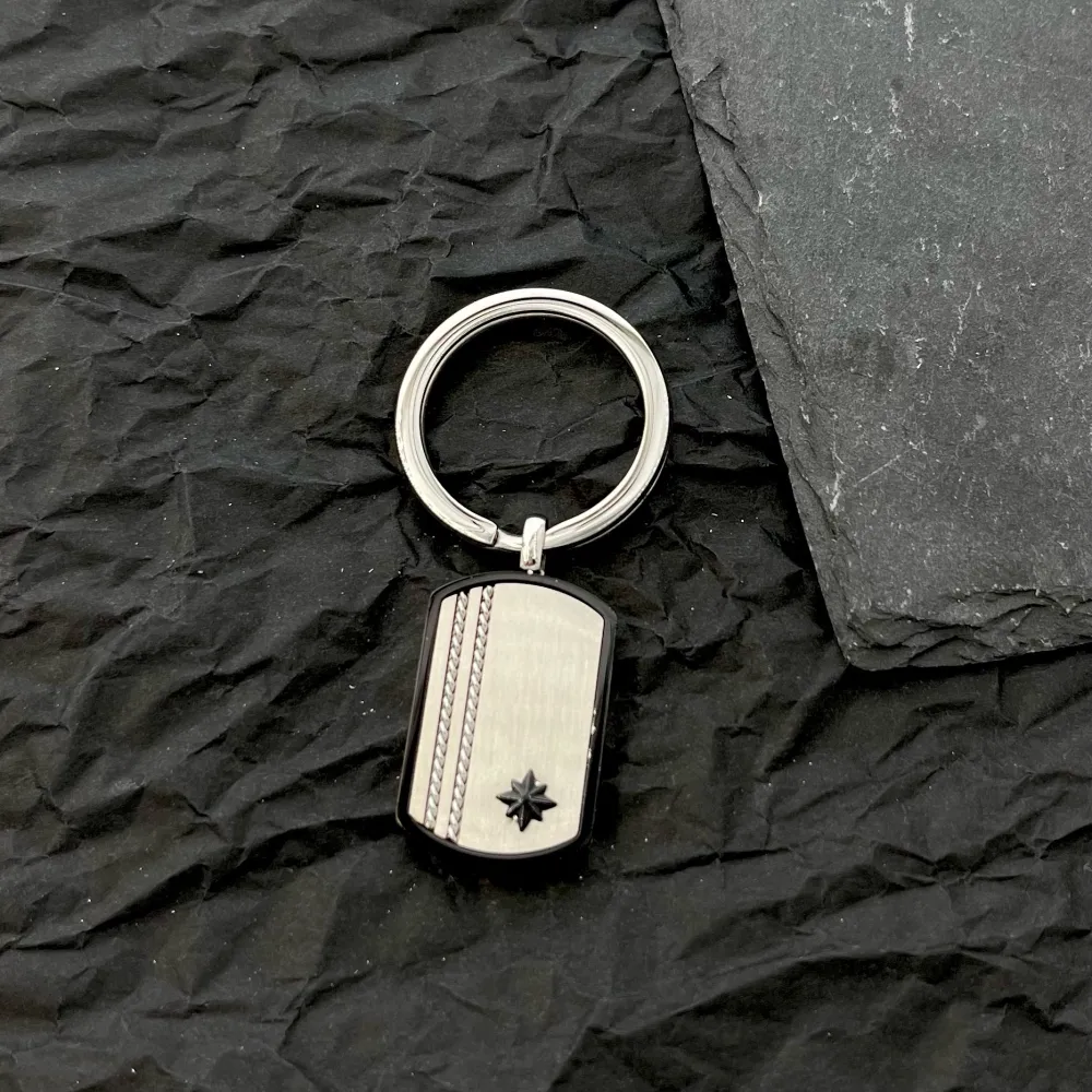 Rosa dei Venti-Portachiavi da Uomo in Acciaio - PKU-600-H239