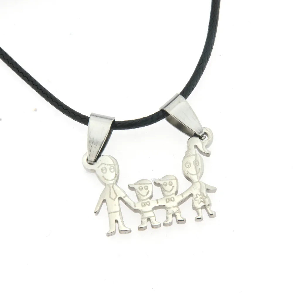 Papà mamma e due figli - Collana Corta Unisex - Papà mamma e due figli - Collana Corta Unisex