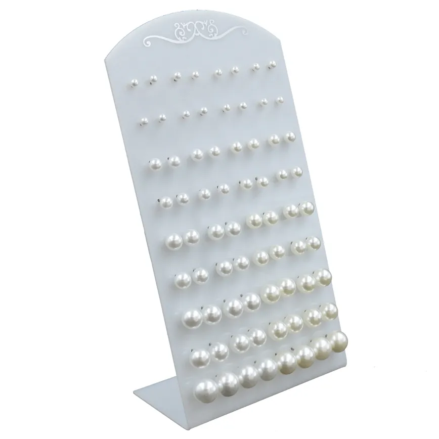 [Perla di Plastica Scalare - Orecchini (Conf. 12 Paia)] Orecchini In Lega e Perla di Plastica (Conf. 36 Paia) - Perla di Plastica Scalare - Orecchini (Conf. 12 Paia)