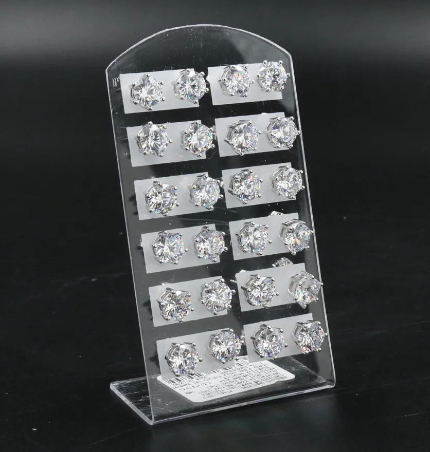 [Punto luce 7 cm 6 Griffe XP - Orecchini (Conf. 12 Paia)] Orecchini a lobo in Lega e Zirconi (Conf. da 12 paia) - Punto luce 7 cm 6 Griffe XP - Orecchini (Conf. 12 Paia)