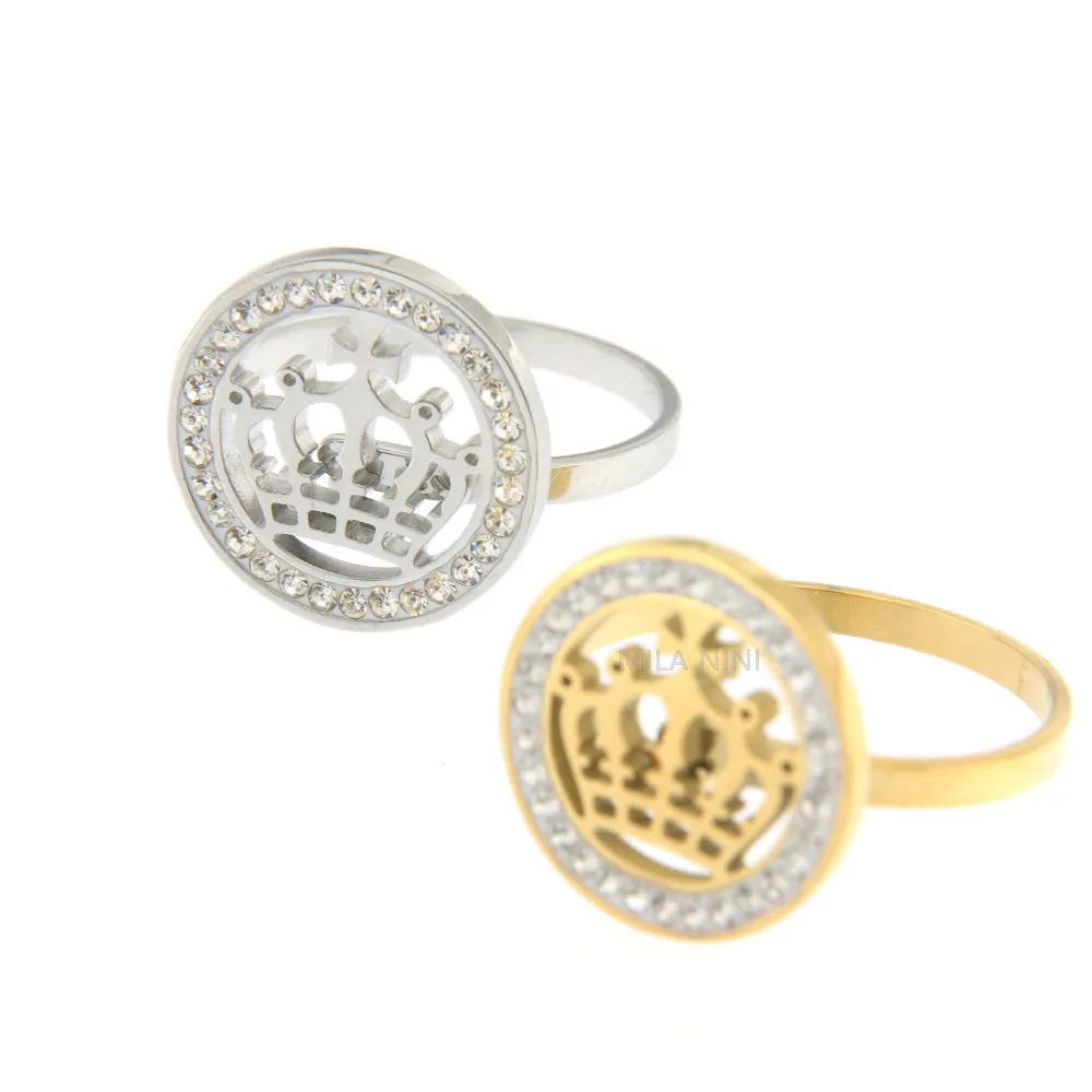 SAAR Corona - Anello Regolabile Acciaio Strass - SAAR Corona - Anello Regolabile Acciaio Strass 1115