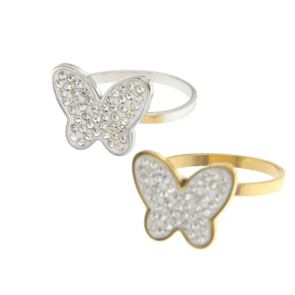 SAAR Farfalla - Anello Regolabile Acciaio Strass - SAAR Farfalla - Anello Regolabile Acciaio Strass 1113