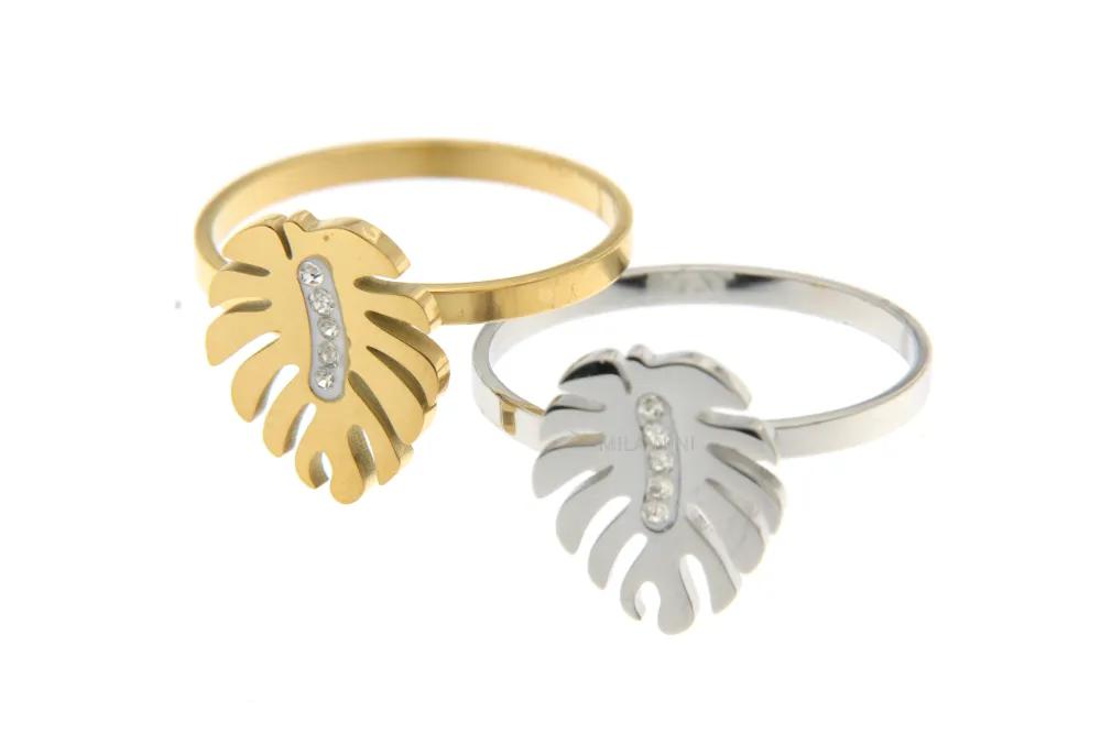 SAAR Palma - Anello Regolabile Acciaio Strass - SAAR Palma - Anello Regolabile Acciaio Strass