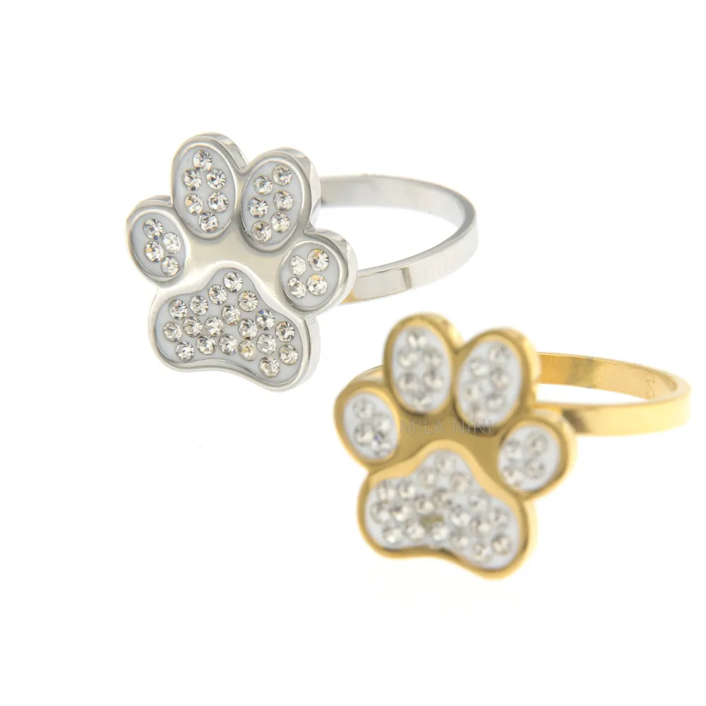 SAAR Zampa - Anello Regolabile Acciaio Strass - SAAR Zampa - Anello Regolabile Acciaio Strass 1112