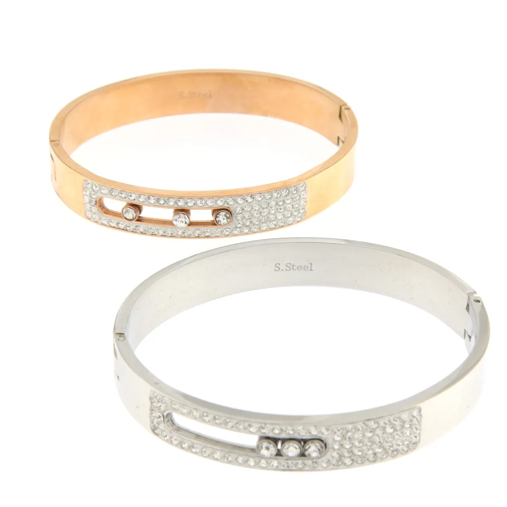SBAR Tennis alto  1376 - Bracciale Rigido Acciaio - SBAR Tennis alto  1376 - Bracciale Rigido Acciaio (Argento)
