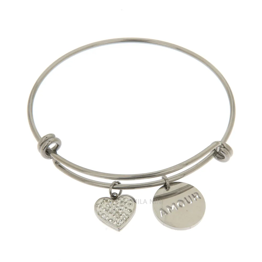 [SBRA Cuore Amour 0961 - Bracciale Rigido Acciaio] SBRA Cuore Amour 0961 - Bracciale Rigido Acciaio - SBRA Cuore Amour 0961 - Bracciale Rigido Acciaio