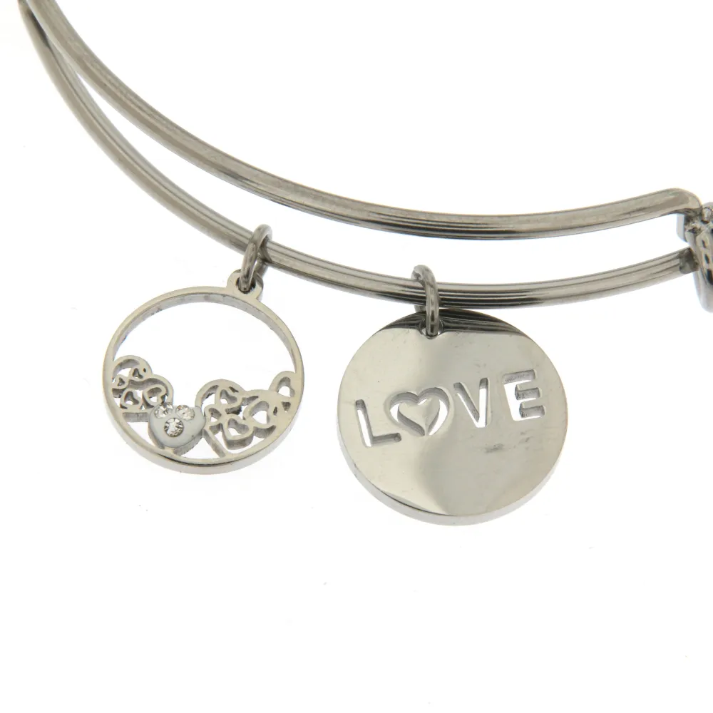 SBRA Quadrifoglio Forever 0951 - Bracciale Rigido Acciaio - SBRA Quadrifoglio Forever 0951 - Bracciale Rigido Acciaio