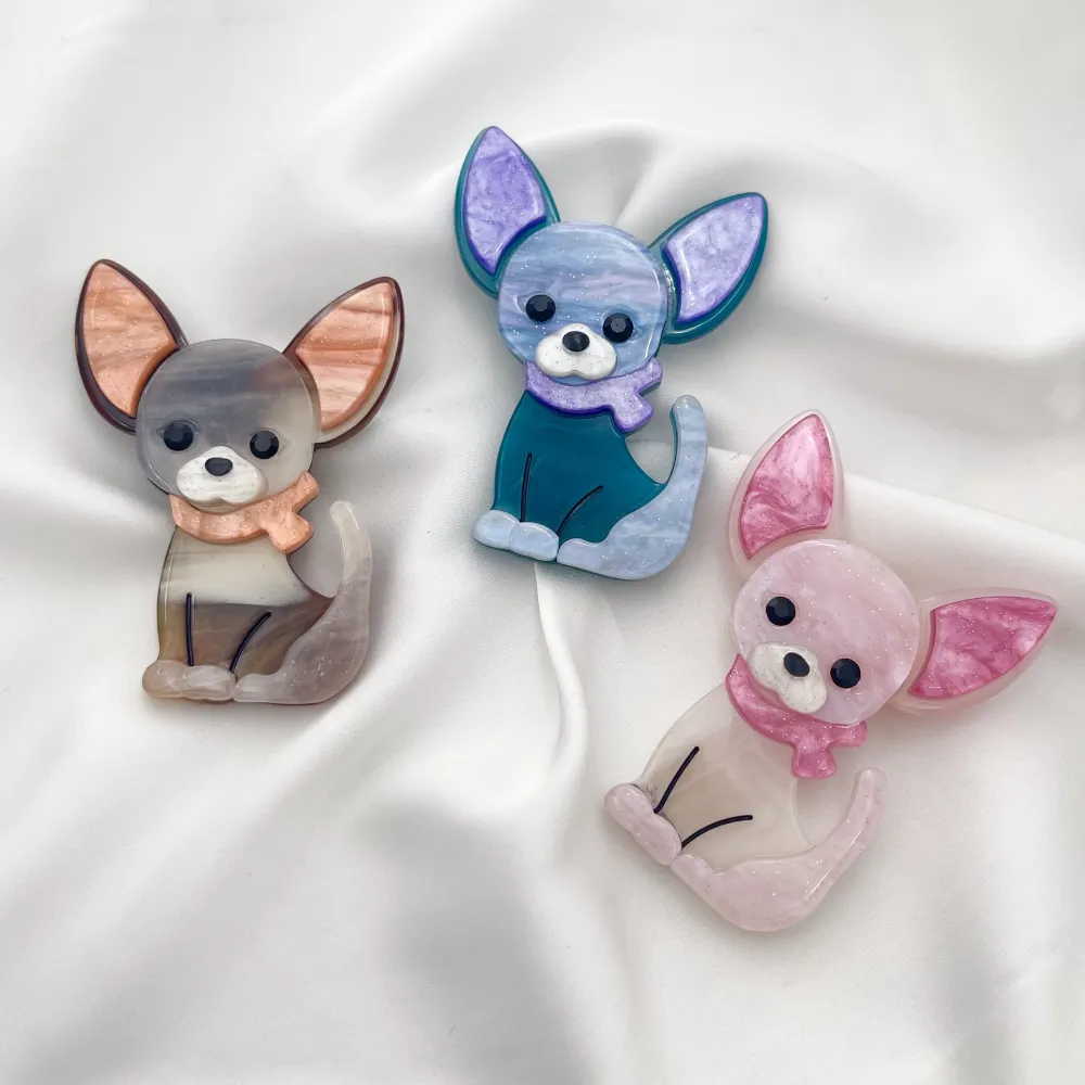 Cane Chiwawa-Spilla in Resina - SPM-0944 (Blu)