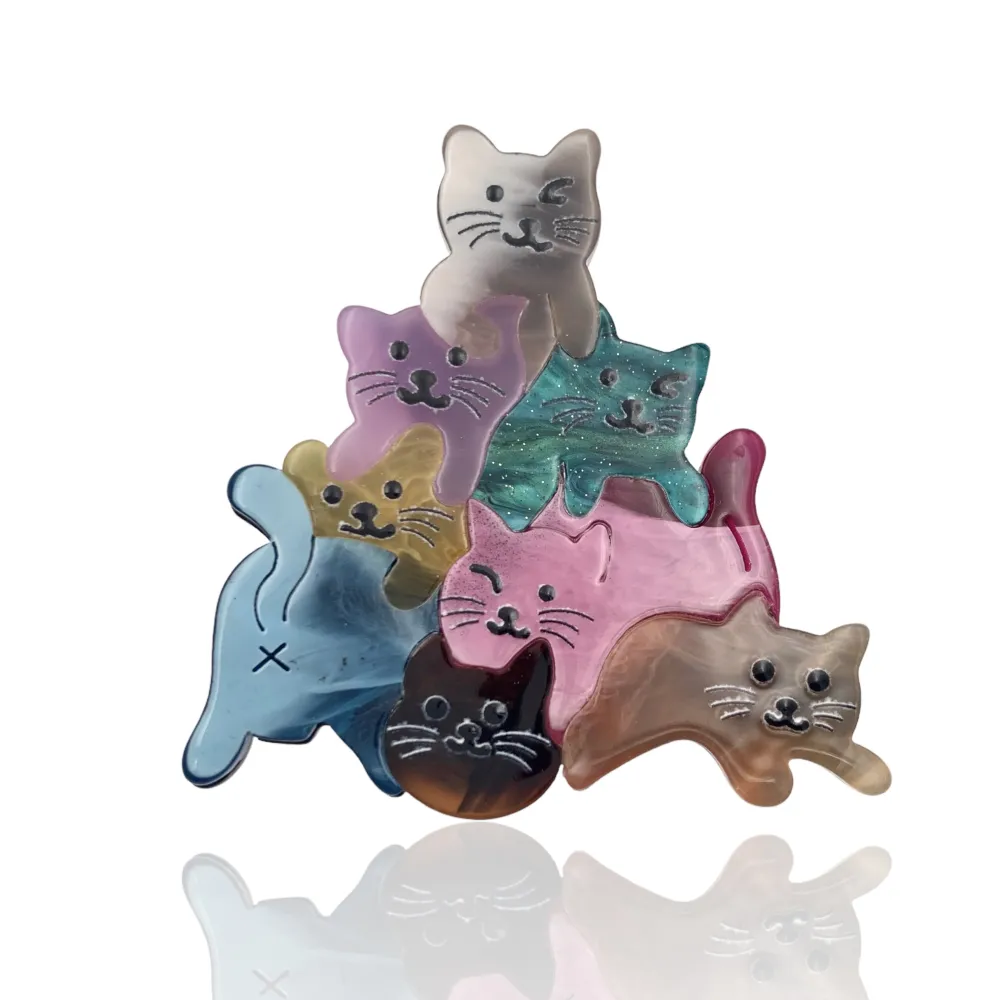 Gatti-Spilla Moda in Resina - SPM-1037 (Viola)