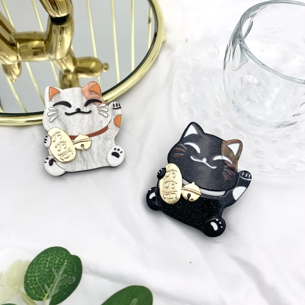 Gatto Fortunato-Spilla Moda in Resina - SPM-1041