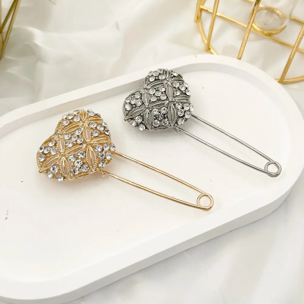 Cuore con Strass-Spilla da Balia in Metallo - SPM-312-338