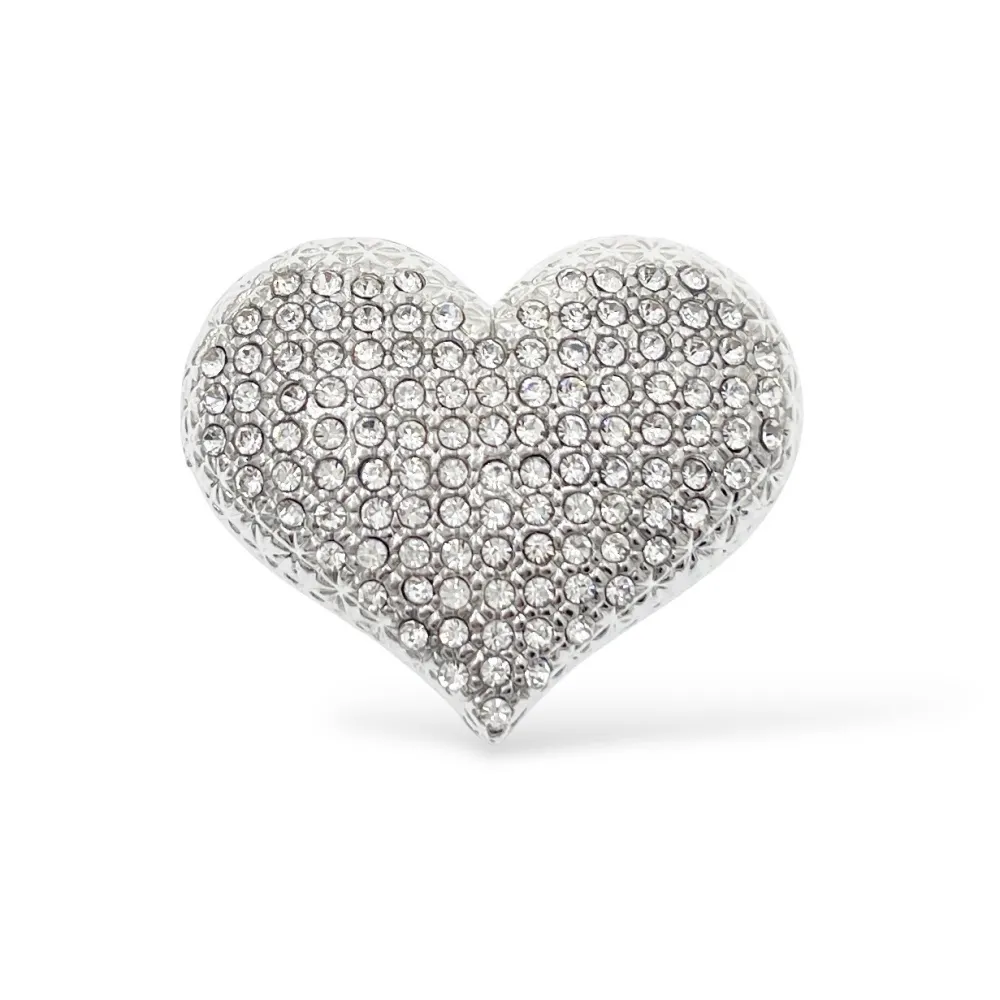 Cuore -Spilla a Calamita in Metallo e Strass - SPM-312-354K