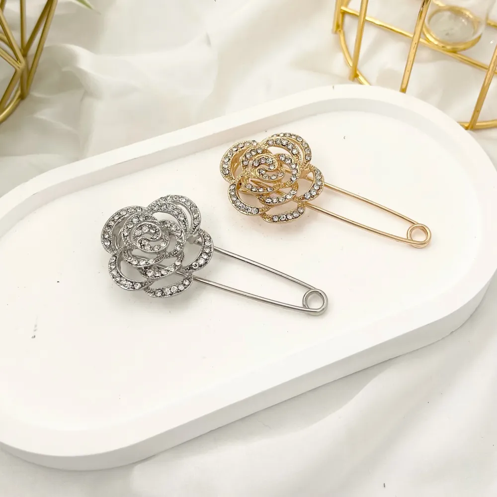 Fiore con Strass-Spilla da Balia in Metallo - SPM-312-361