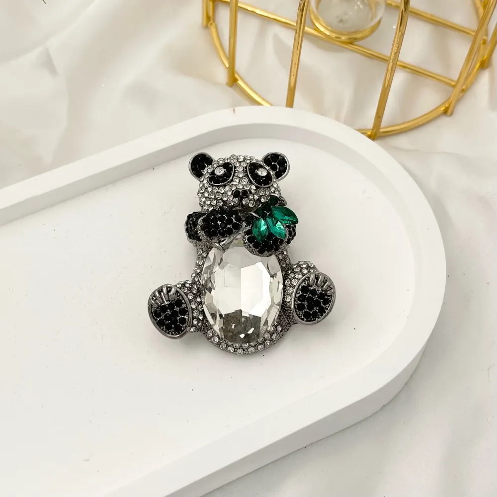 Panda  con Strass-Spilla in Metallo - SPM-312-364