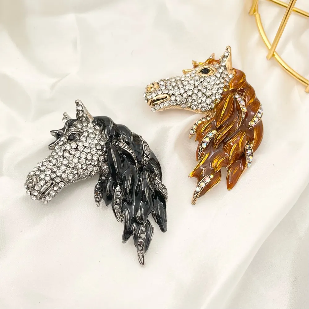 Cavallo -Spilla in Metallo - SPM-312-365 (Nero)