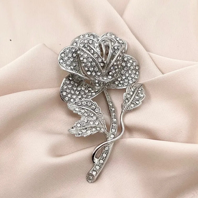 [SPM-321-221] Fantasia Fiore-Spilla in Metallo - SPM-321-221 (Argento)