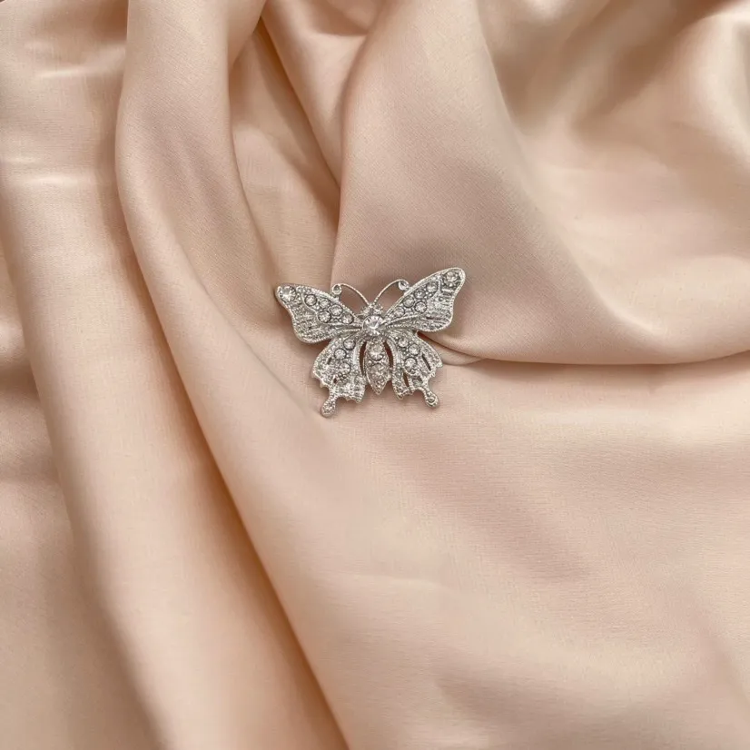 Farfalla-Spilla in Metallo - SPM-321-226 (Argento)