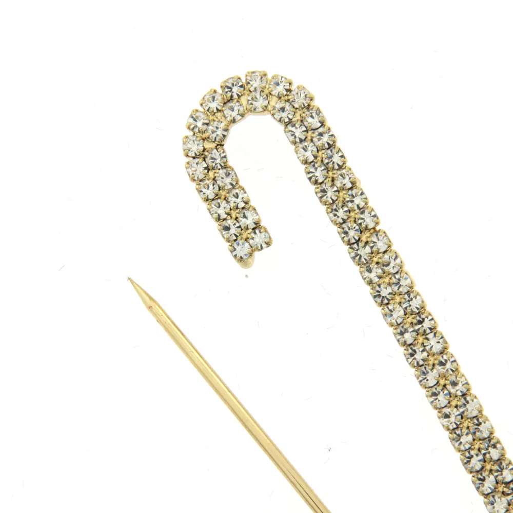 SP-Doppio Strass 5562- Spilla da Balia 10 cm - SPM-321-239 (Argento)