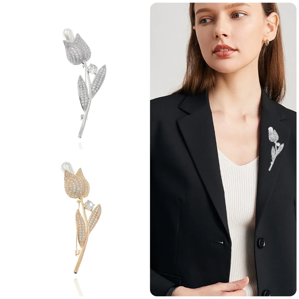 Fiore Rosa-Spilla con Zirconia - SPM-506-172 (Argento)