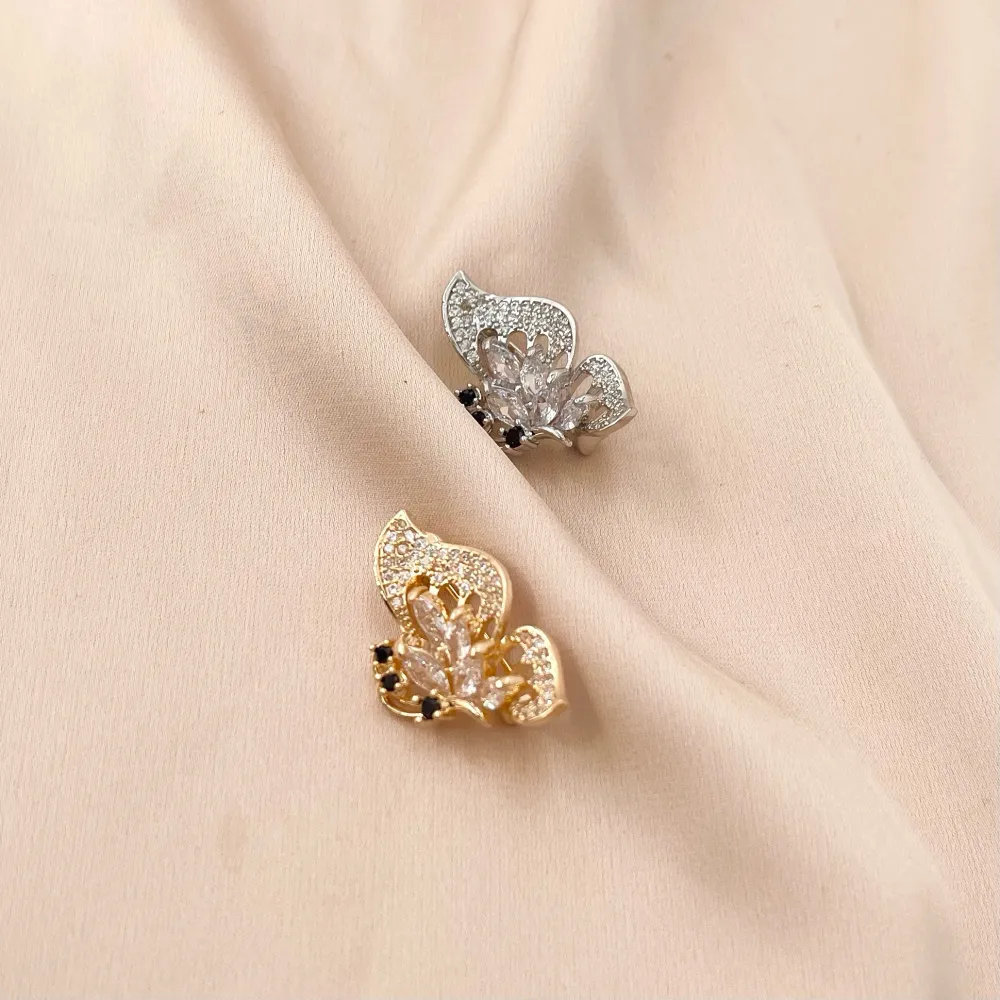 Farfalla-Spilla Piccola con Zirconia - SPM-506-208 (Argento)