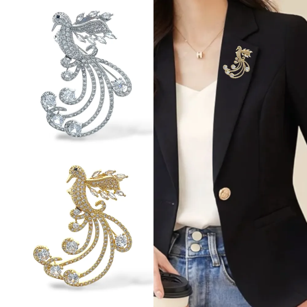 Pavone-Spilla con Zirconia - SPM-506-280 (Argento)