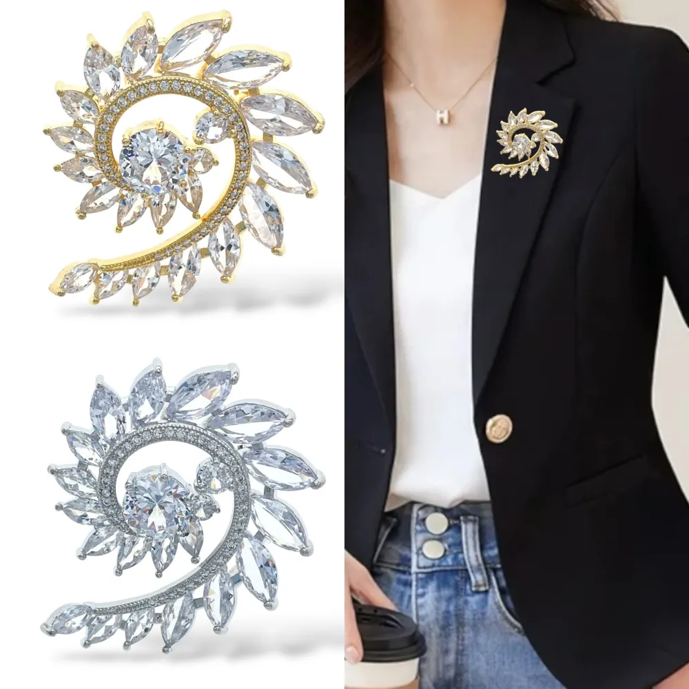 Fiore-Spilla con Zirconia - SPM-506-288 (Argento)