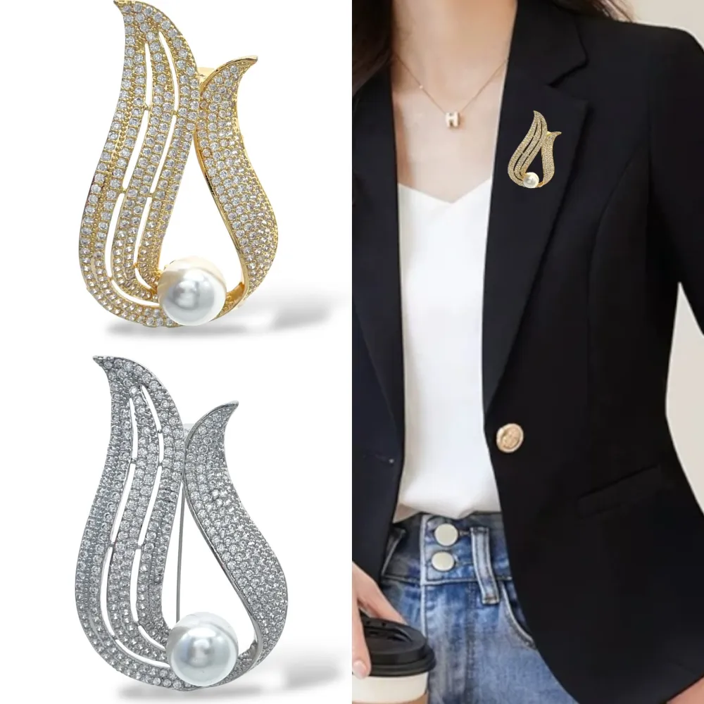 perla  -Spilla con Zirconia - SPM-506-295 (Argento)