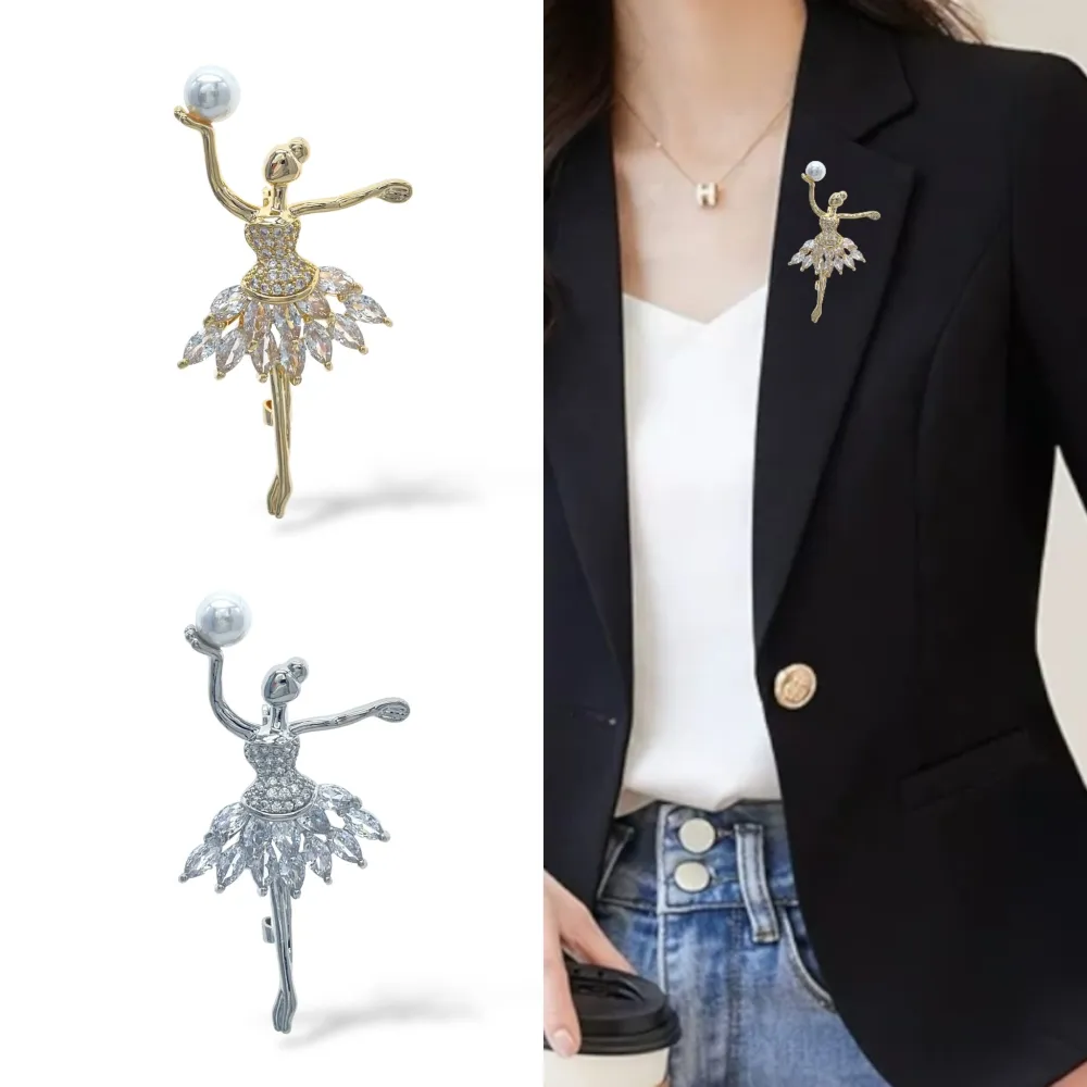 Ballerina con Perla-Spilla con Zirconia - SPM-506-296