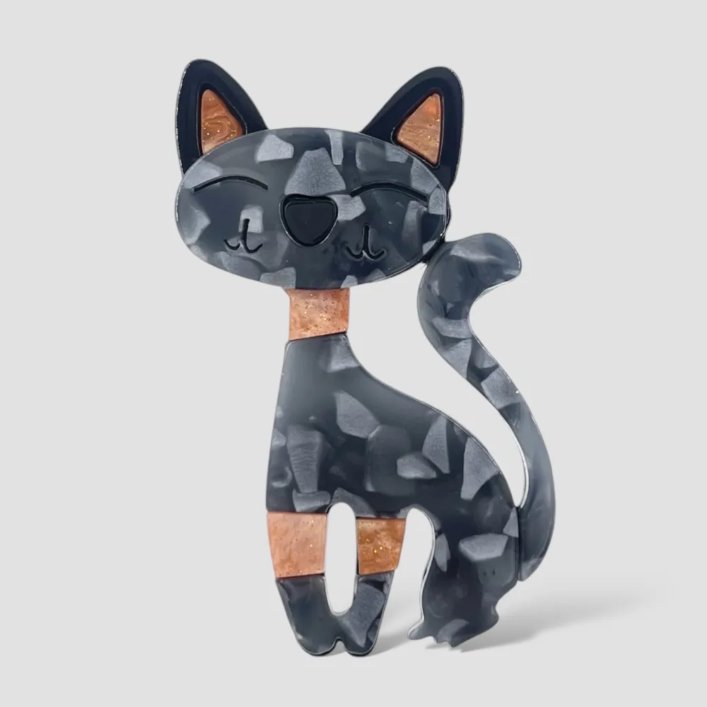 Gatto -Spilla in Resina - SPM-755-13