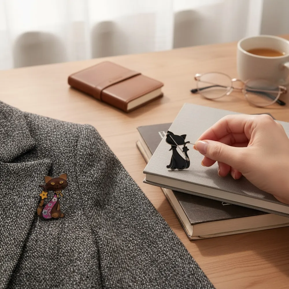 Gatto -Spilla con Zirconia - SPM-781-12