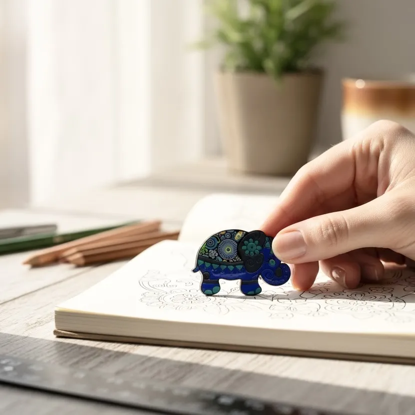 Elefante  -Spilla con Zirconia - SPM-781-14 (Nero)