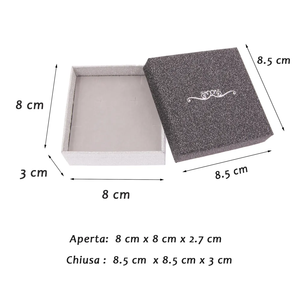 [ST-Quadrato 2538- Scatola Regalo Satinata] ST-Quadrato 8,5x8,5x3cm 2538- Scatola Regalo Satinato - ST-Quadrato 2538- Scatola Regalo Satinata
