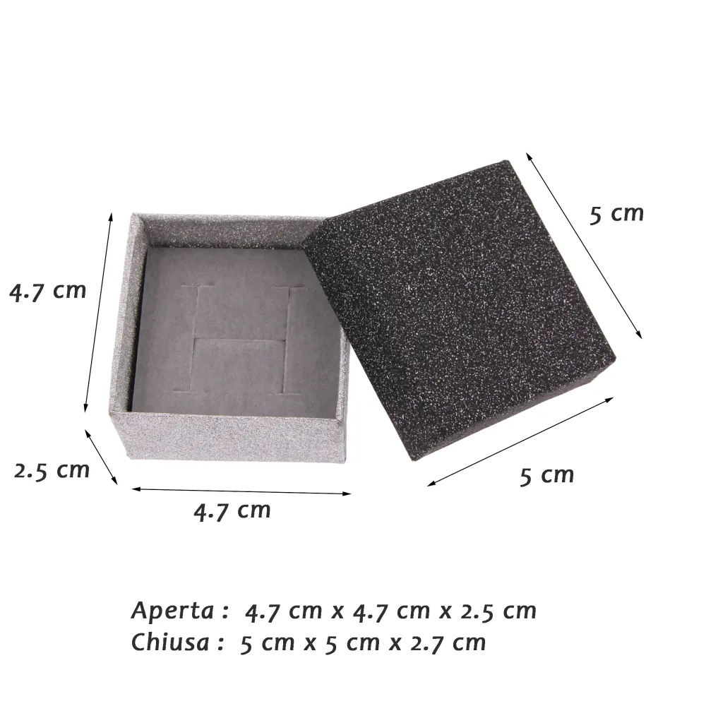 ST-Quadrato 5x5x2,7cm 2551- Scatola Regalo Satinato - ST-Quadrato Per Anello 2551- Scatola da Regalo Satinata