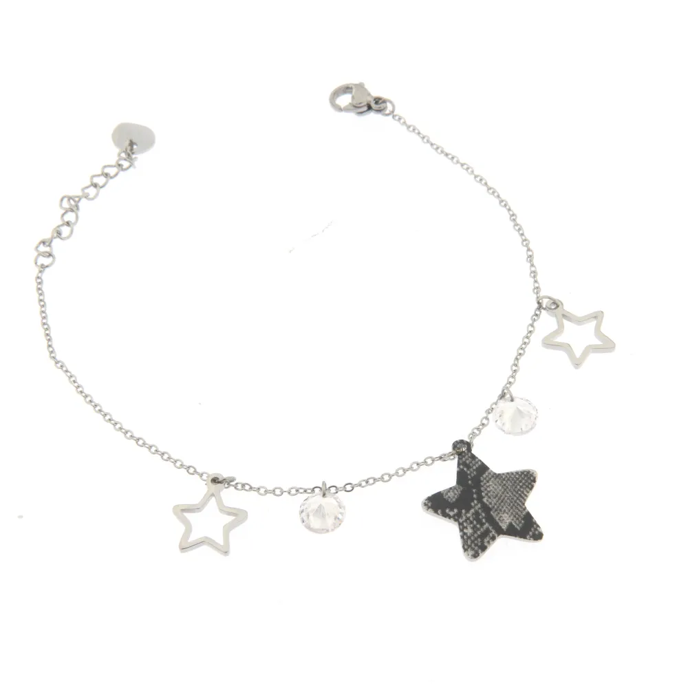 [Stella Maculato- Bracciale Donna in Acciaio] Bracciale da Donna In Acciaio - Stella Maculato- Bracciale Donna in Acciaio (Argento)