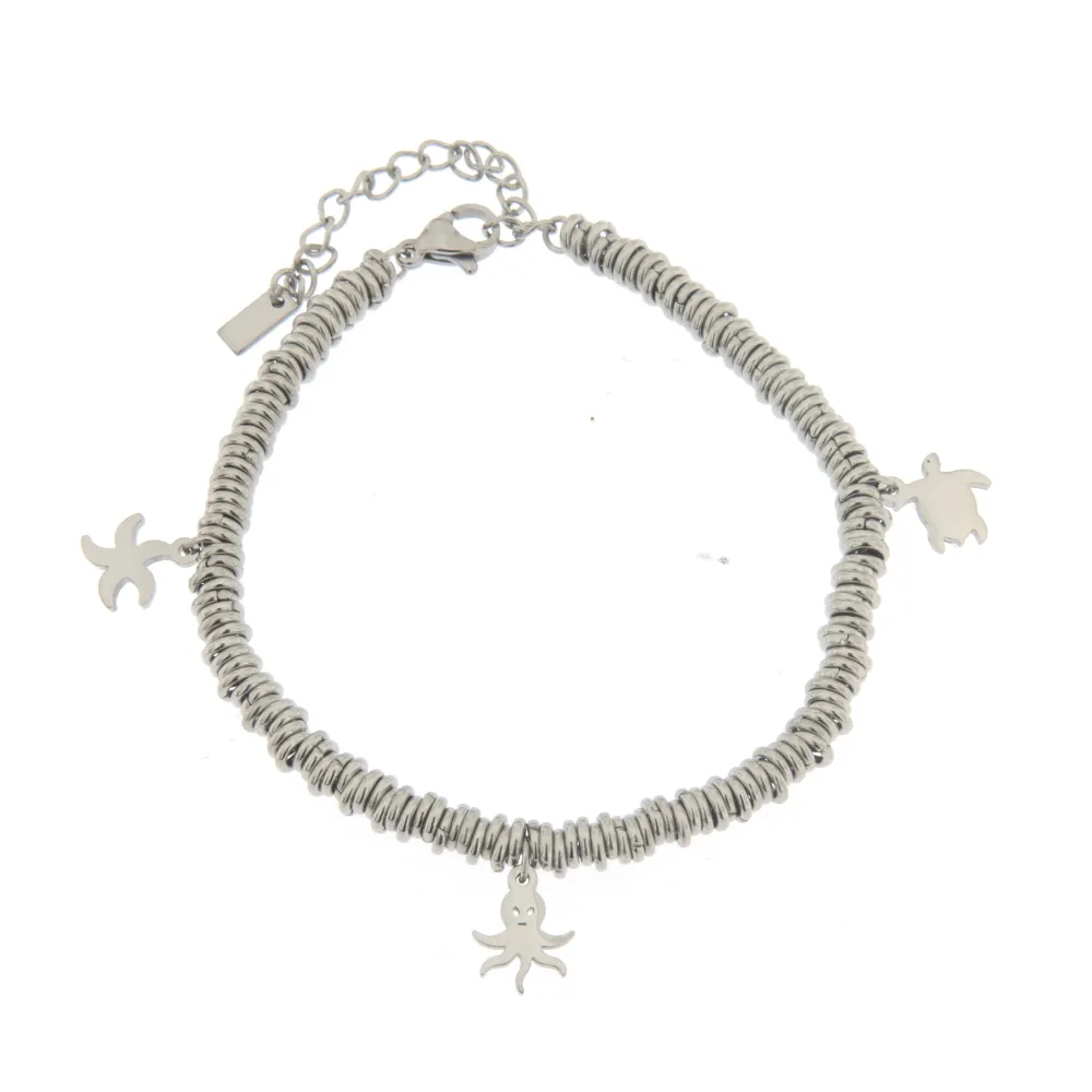 [Stella Tartaruga - Bracciale Multi Anello Sottile] Bracciale da Donna In Acciaio - Stella Tartaruga - Bracciale Multi Anello Sottile