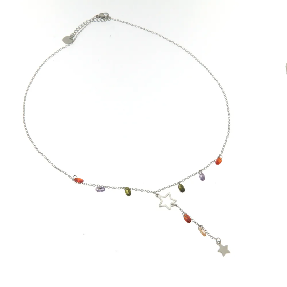 Stella e Zirconi 3098 - Collana Corta in Acciaio - Stella e Zirconi 3098 - Collana Corta in Acciaio