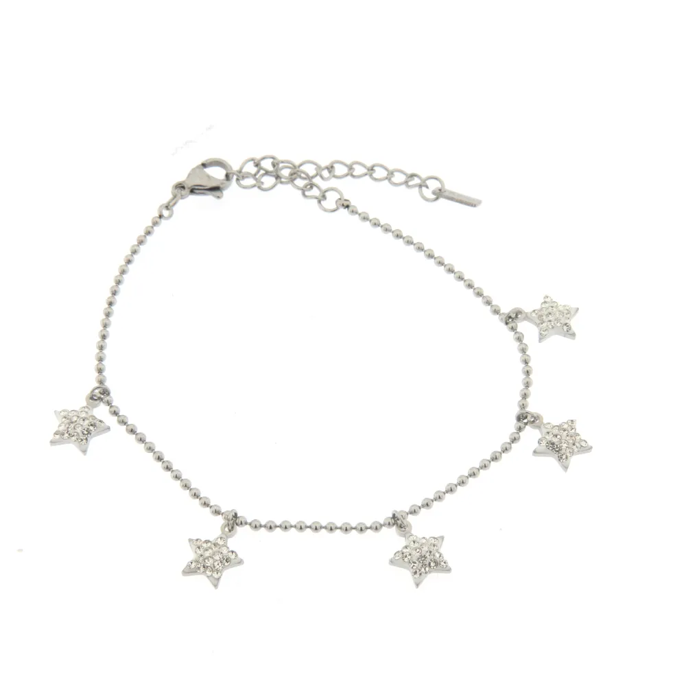 Bracciale da Donna In Acciaio - Stelle Strass - Bracciale da Donna
