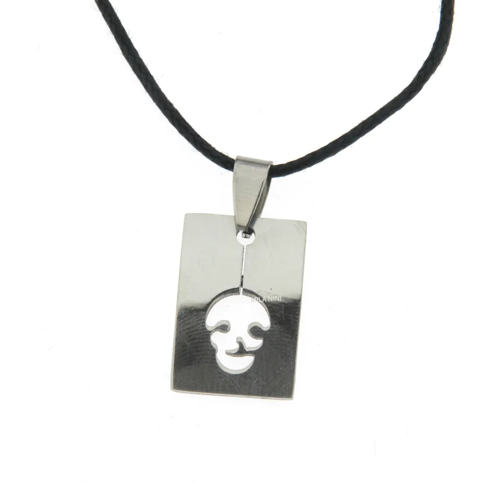 Teschio rettangolo - Collana Corta Unisex - Teschio rettangolo - Collana Corta Unisex