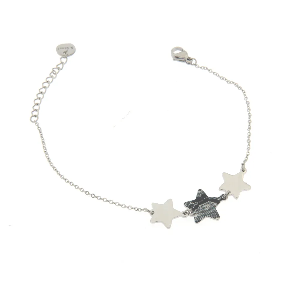 Bracciale da Donna In Acciaio - Tre Stella Maculato- Bracciale Donna in Acciaio